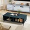 Modern Rectangular Coffee Table with Storage Shelves and Compartments for Living Room
